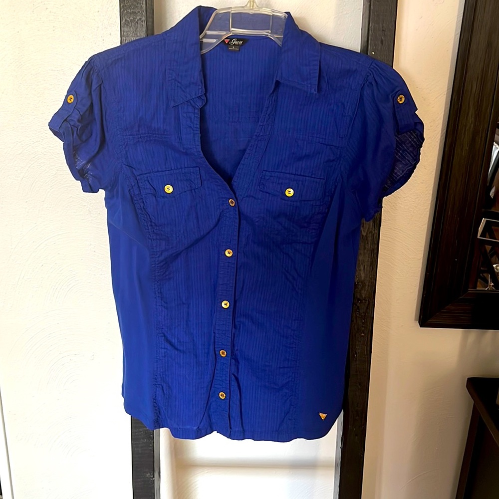 Guess Royal Blue Top Size Large